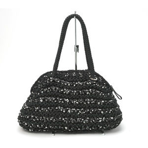 Anteprima Skull Ribbon Floral Pattern Handbag Black